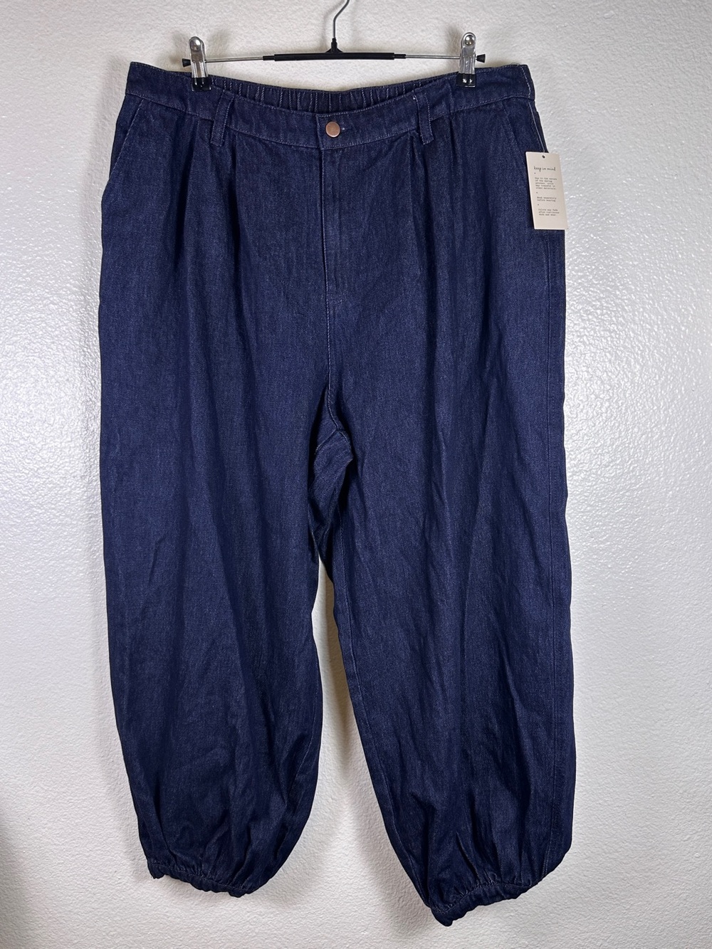 A New Day Women's Dark Wash Blue Denim Jeans Relaxed High Rise Balloon XXL